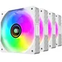 MARS GAMING Kit 4 Ventiladores PC Auxiliar MF-SI4KIT A-RGB Infinity Blanco - 4x Ventiladores Ultrasilenciosos ARGB con Mando a Distancia